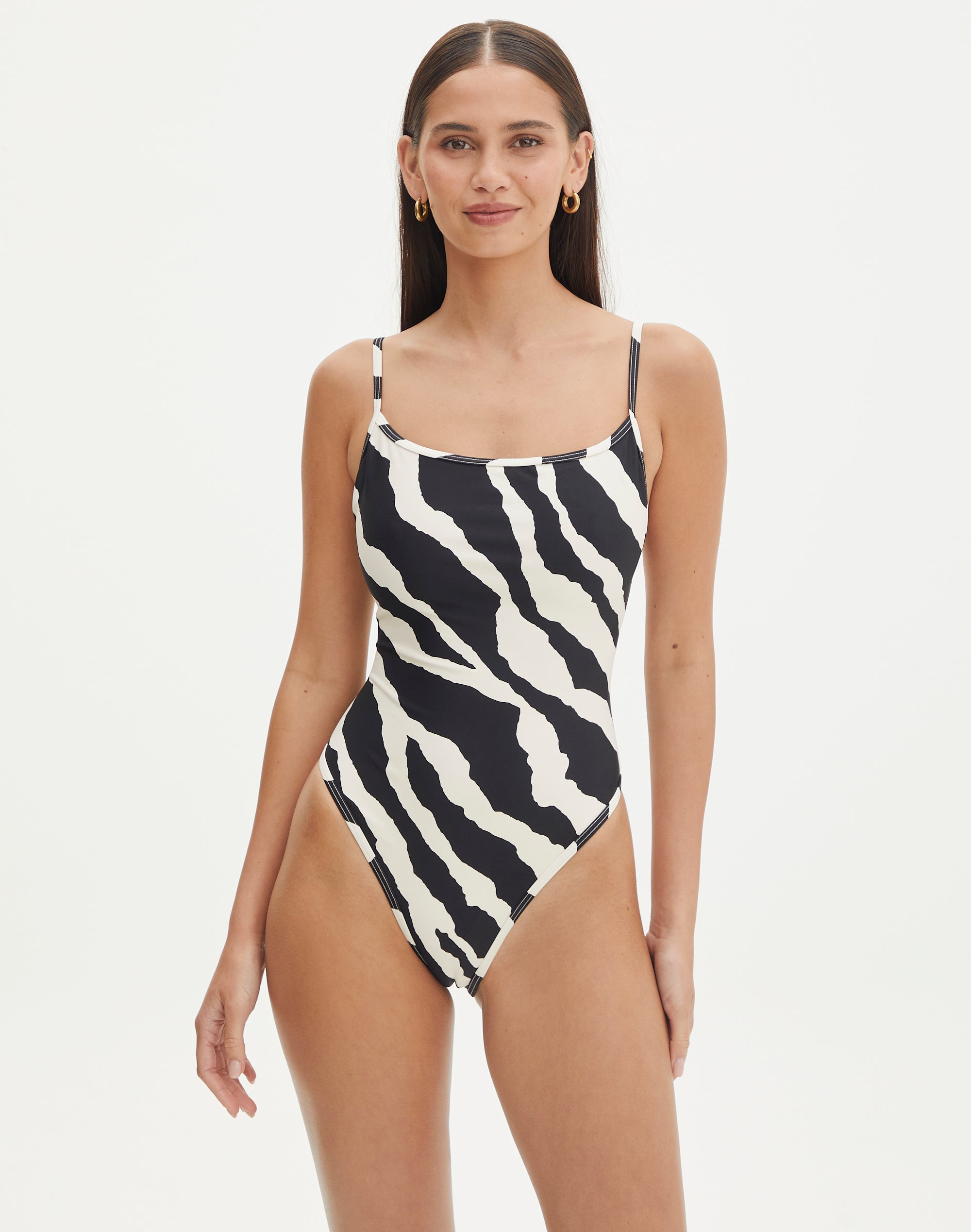 Zebra Low Back Swim One Piece in Ziggy Zeb | Glassons