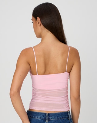 Mesh Ruched Tank Top