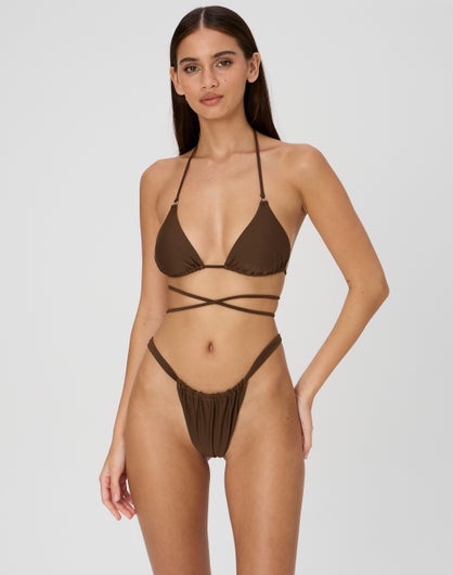 Misspap Ruched V Front Bikini Bottom