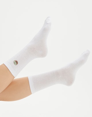 Frill Top Ankle Sock in White