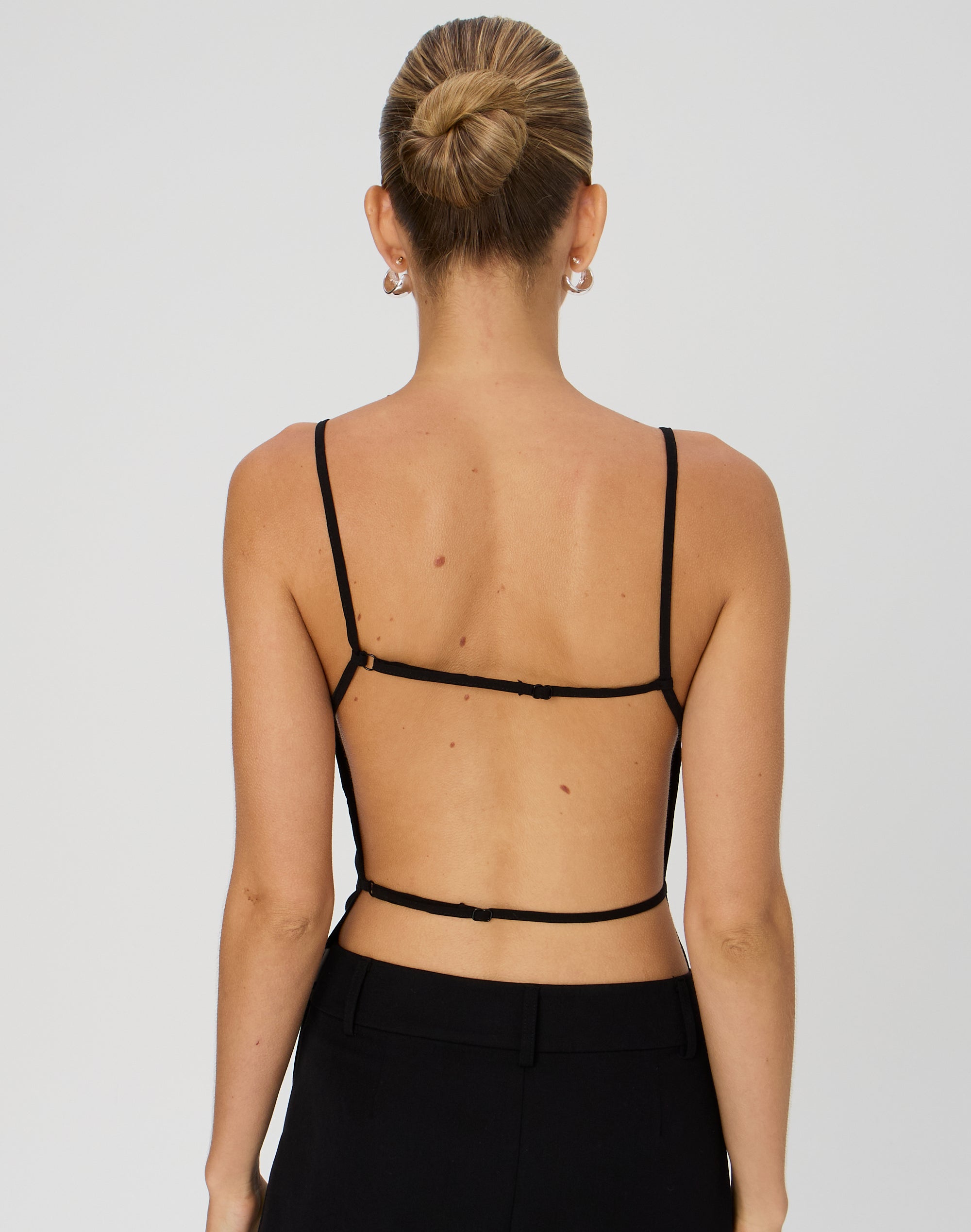 High Neck Backless Cami in Black