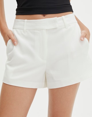 Women's White High Waisted Shorts