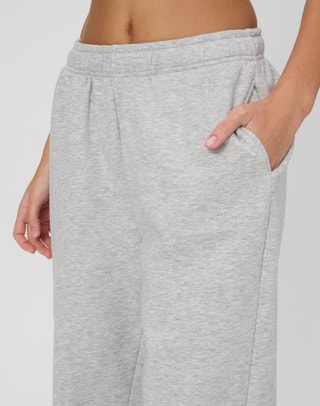 Wide Leg Jogger in Pale Grey Marle