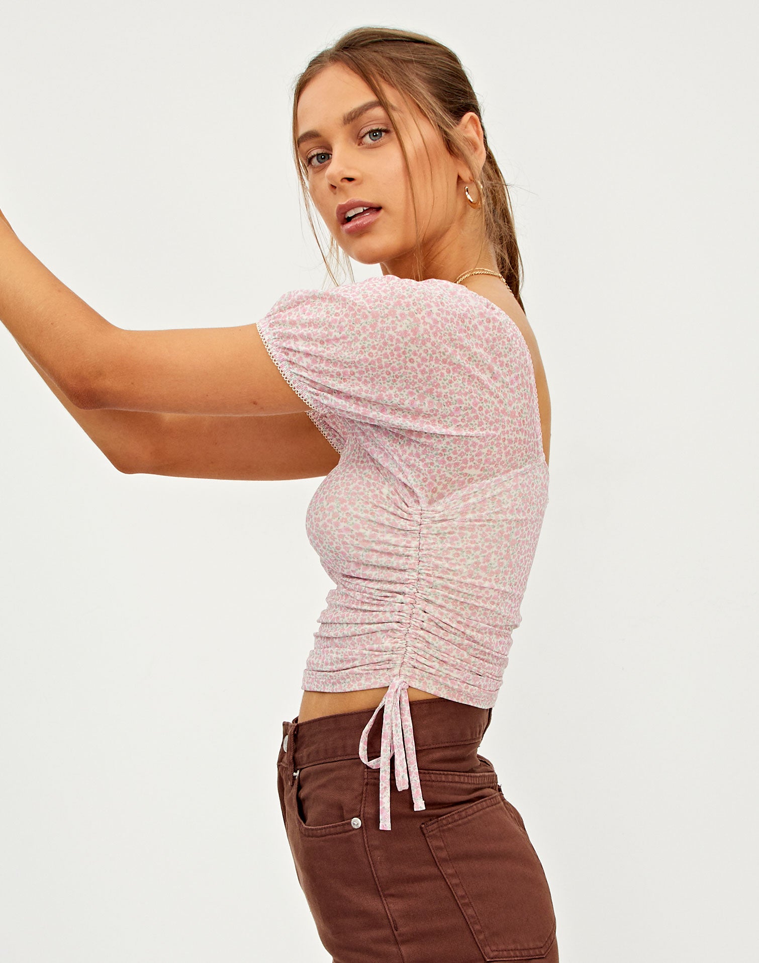 ruched mesh top