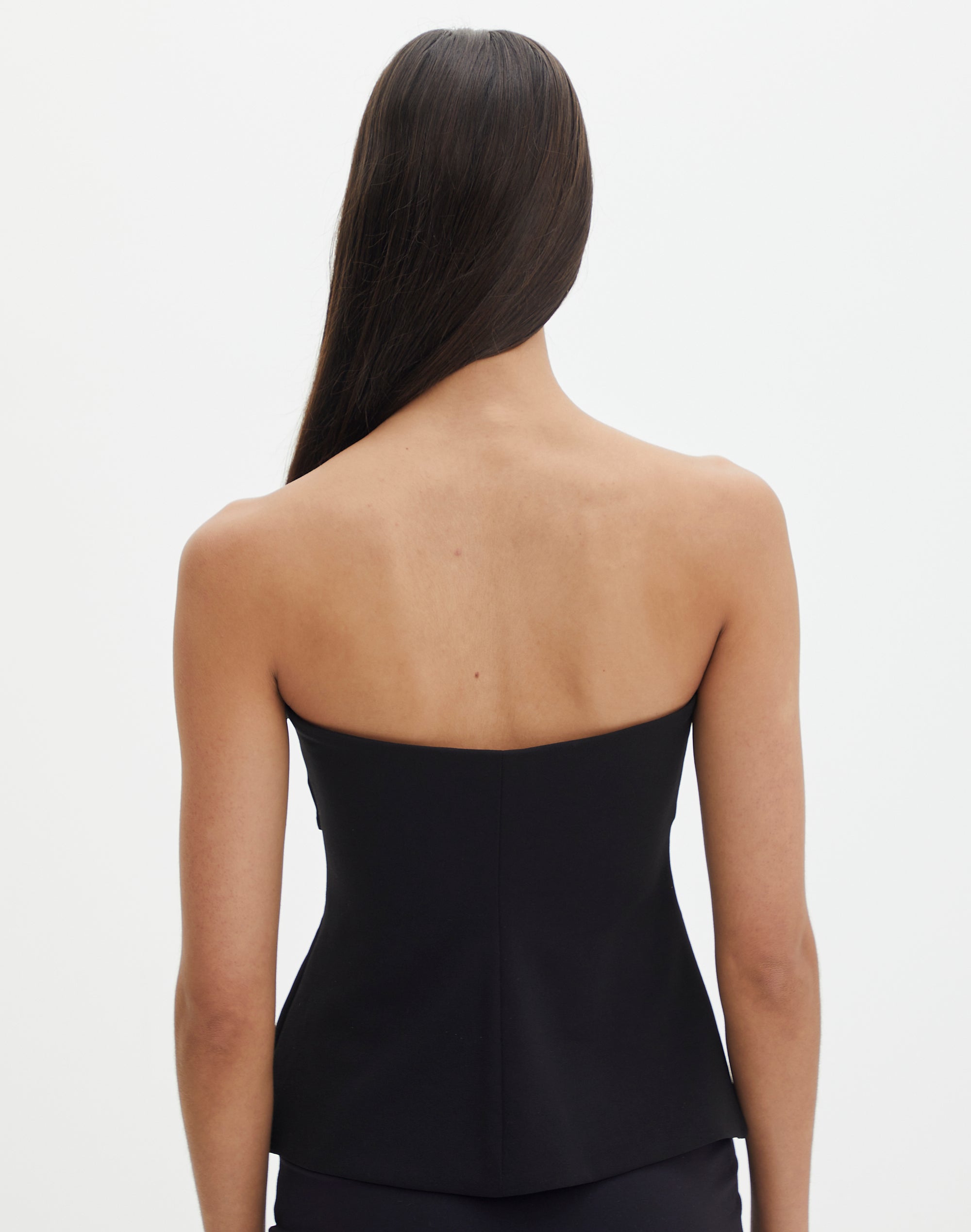 Tailored Strapless Top in Black