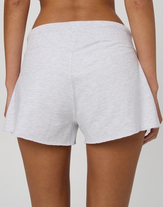 Mini sport shorts for women white trim cotton