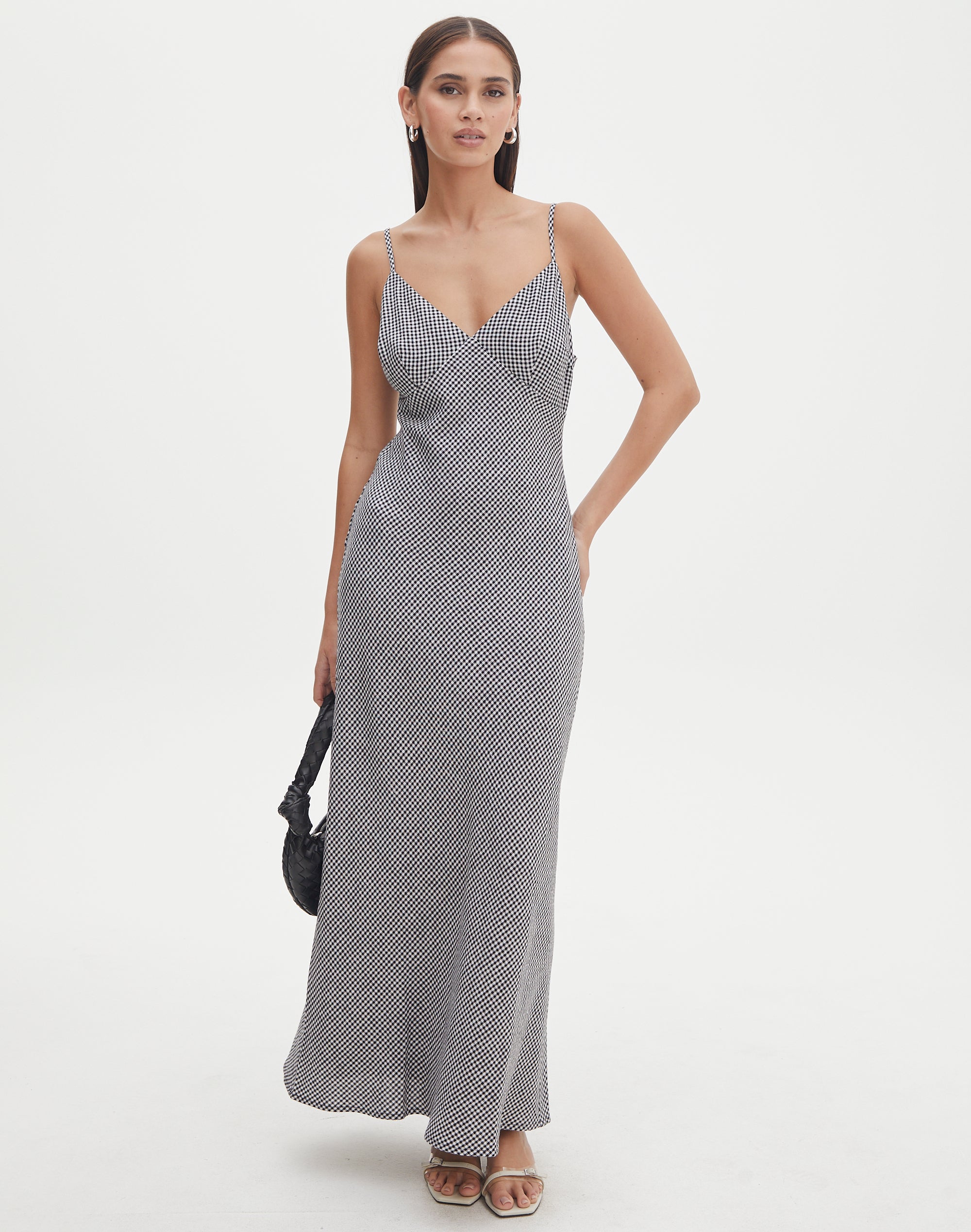 Grey linen maxi outlet dress