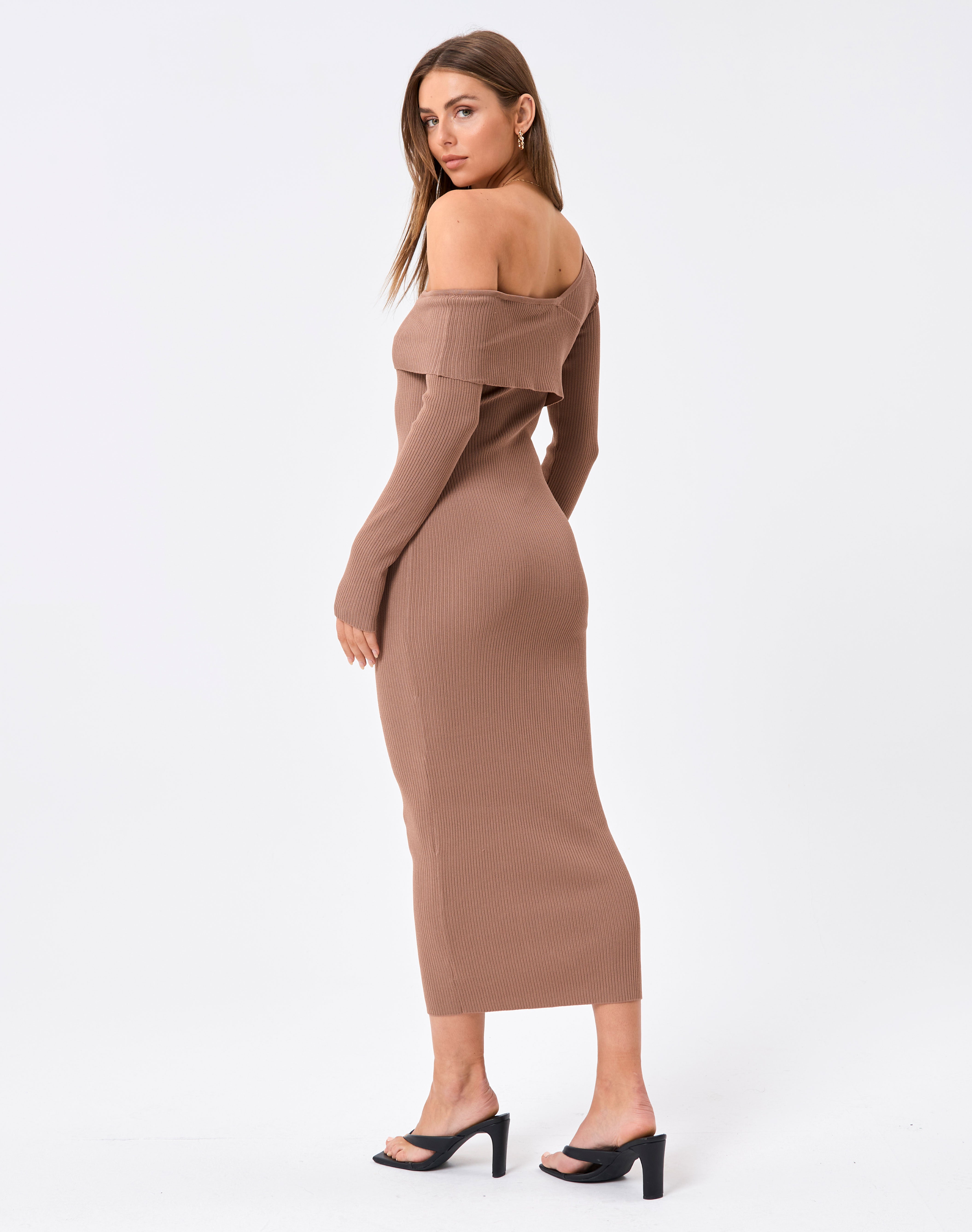 glassons off the shoulder knit dress