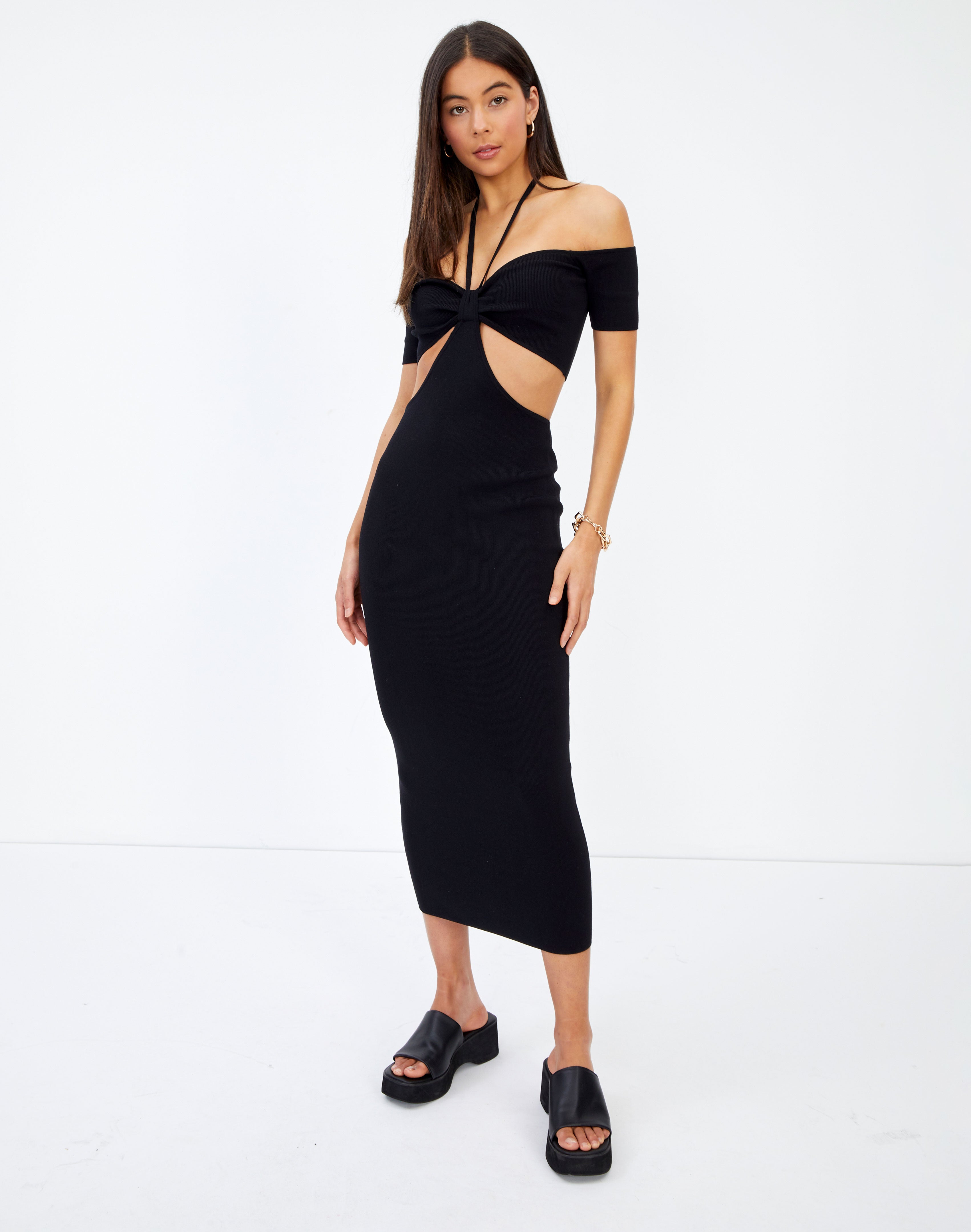 glassons off the shoulder knit dress