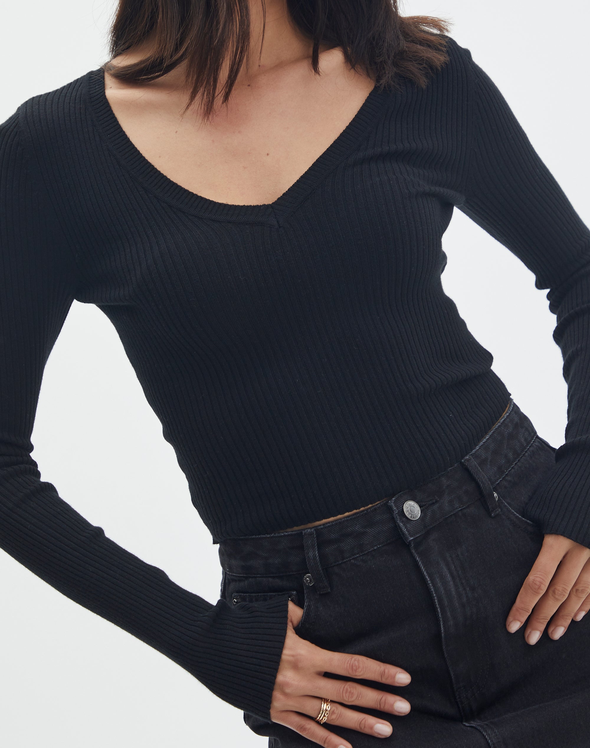 Long Sleeve Ribbed Knit Top in Its Soy Cute