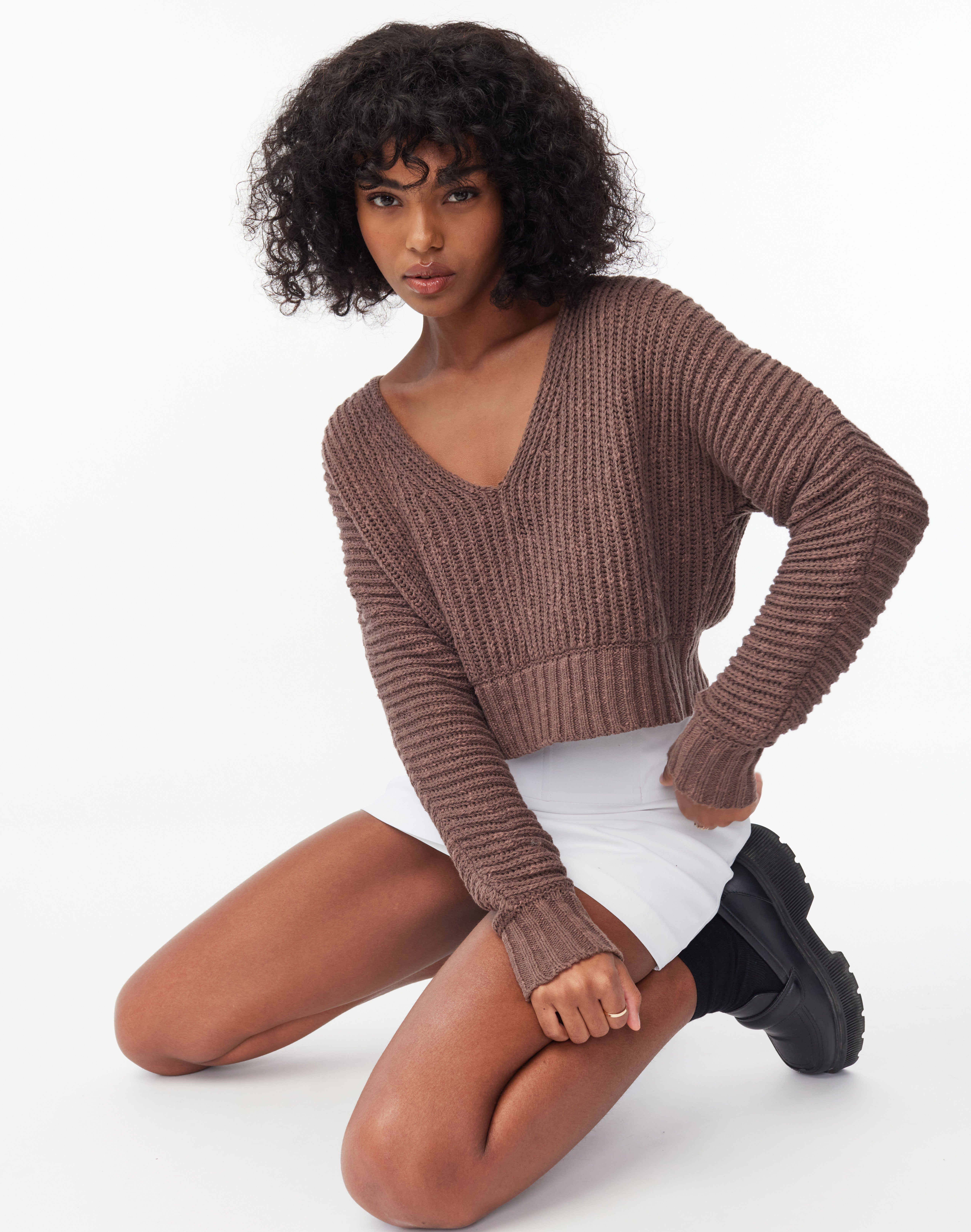 chocolate knit jumper