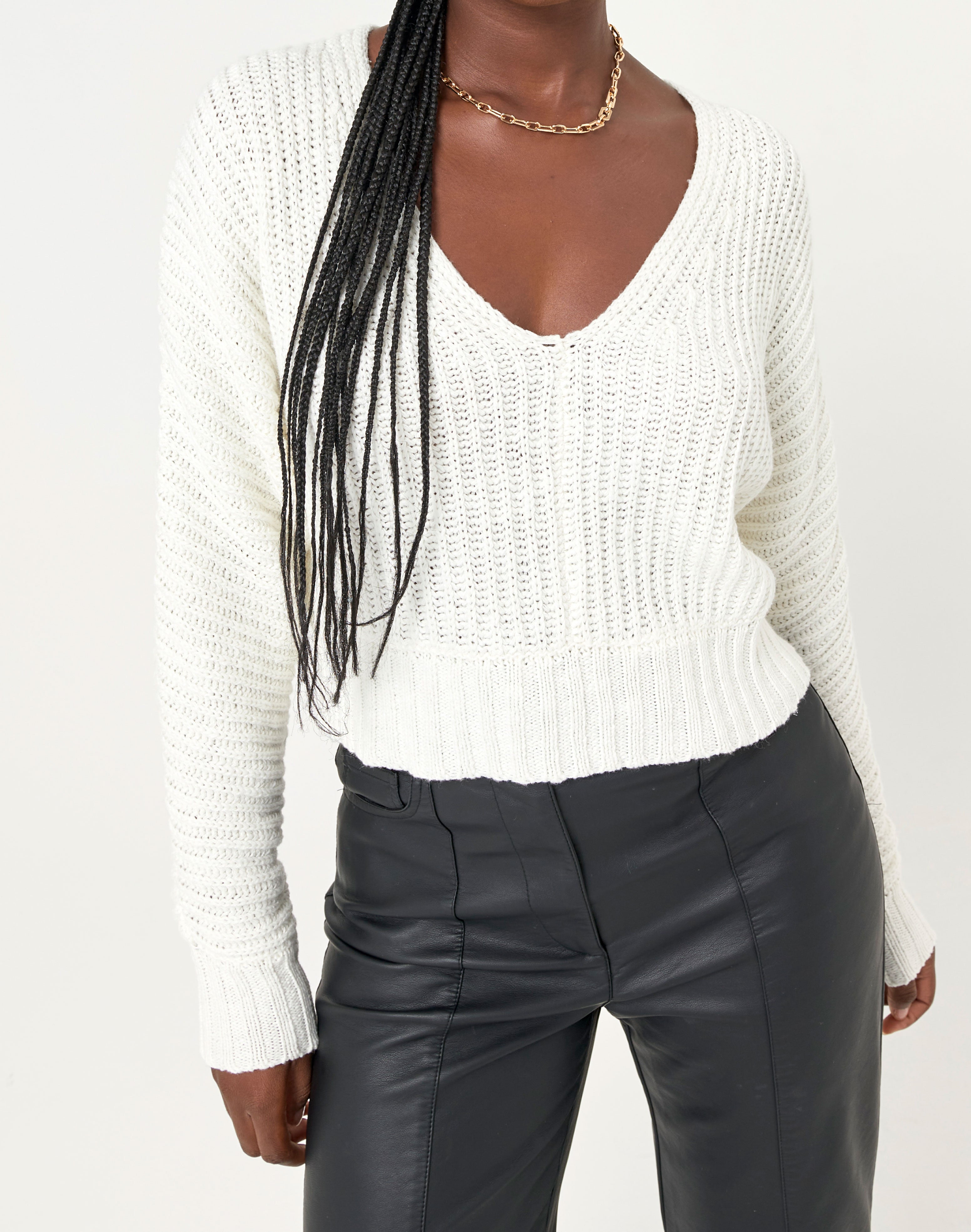 cropped knit jumper