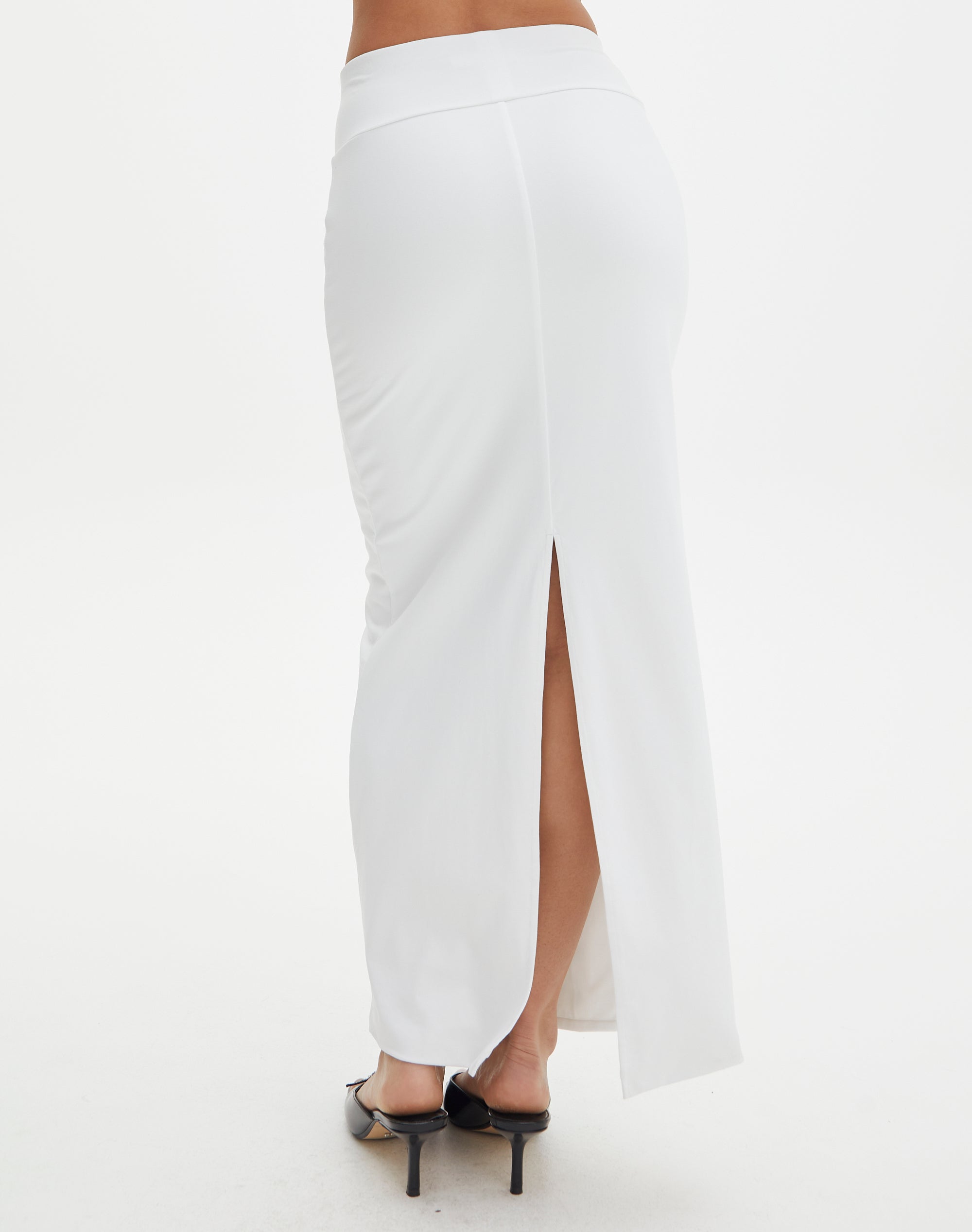 Supersoft Split Maxi Skirt in White